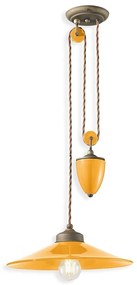 Lustra cu inaltime regalbila design retro realizata manual din ceramica COLORS