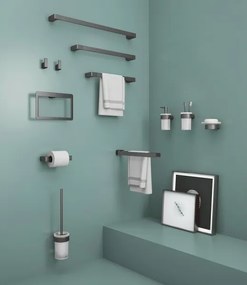 Gedy - Set de 2 cârlige de perete PIRENEI, gri metalic