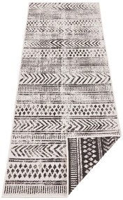 Covor adecvat pentru exterior NORTHRUGS Biri, 80 x 250 cm, negru-crem