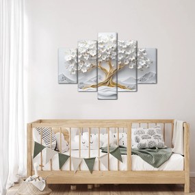 Tablou – Arborele vieții 3D plin de flori (150x105 cm)