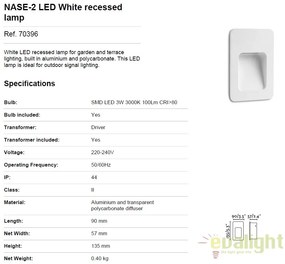 SPOT LED INCASTRABIL DE EXTERIOR NASE-2 alb 70396
