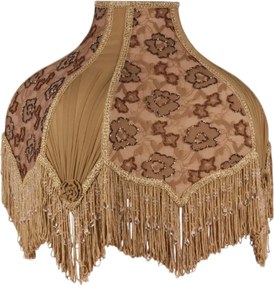 Abajur din catifea, maro, formă de cupolă, ilustrații decorative, 42 x 38 cm, „Brocatelle”