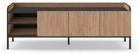 Comodă TV în culoare naturală cu aspect de lemn de stejar 160x55x42 cm Adara – Marckeric