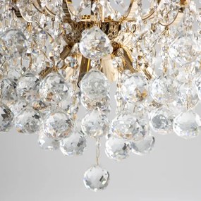 Lustră de cristal aplicată Brilagi CRYSTAL 6xE14/60W/230V auriu