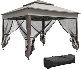 Outsunny pavilion pliabil cu pereți laterali, gri, 3,25 x 3,25 x 2,7 m | Aosom Romania