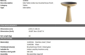 Masuta laterala design elegant LUX Lindos alama H-60cm 114033 HZ