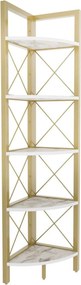 Etajera REMO, auriu/alb cu efect de marmura, PAL melaminat, 31x33x160