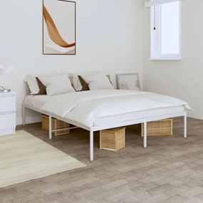 vidaXL Cadru pat metalic, alb, 160x200 cm