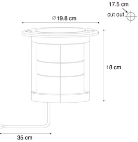Spot modern pentru sol negru 3 lumini IP65 - Tribus