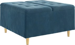 vidaXL Ottomană de depozitare albastru 80 x 80 x 45 cm Catifea