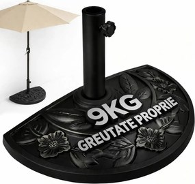 Suport pentru umbrelă SUMMER, semicircular, negru Deuba