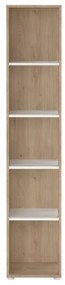 Bibliotecă albă/cu aspect de lemn de stejar 41x205 cm Sign – Tvilum