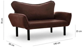 Canapea extensibila cu 2 Locuri Lisbon, 150 x 80 x 65 cm