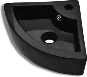 vidaXL Chiuvetă cu preaplin, negru, 45 x 32 x 12,5 cm