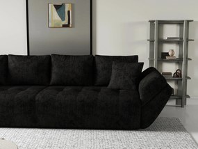 Canapea extensibilă dumonde cu ladă de depozitare si sezut confortabil din spuma high-density, Berlin Enjoy Black 300x100 cm