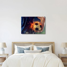 Tablou - Minge de fotbal în flăcări (70x50 cm)