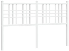 376406 vidaXL Tăblie de pat metalică, alb, 140 cm