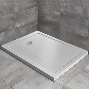 Cadita dus dreptunghiulara Radaway Doros F Stone 160x80 cm acril alb