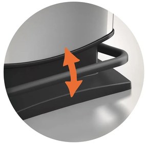 Coș de gunoi cu pedale gri din plastic reciclat 40 l Paso - Rotho