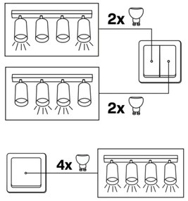 Spot BAMBOO 4xGU10/10W/230V negru