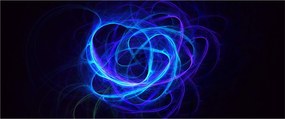 Tabloul cu ghem albastru abstract (120x50 cm)