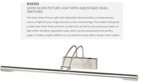 Aplica LED tablou directionabila Picture Lights argintiu satin 8343SS SRT