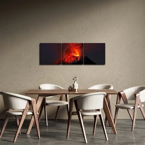 Tablou cu vulcan (cu ceas) (90x30 cm)