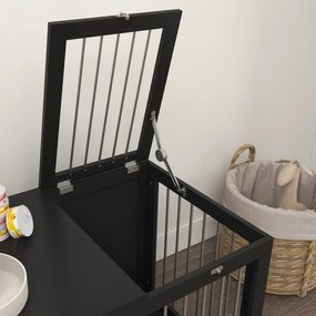 PawHut Cușcă pentru Câini Cușcă pentru Câini Transport Cușcă, 2 Uși, Blocabile, Grilaj de Oțel, 80 cm x 50 cm x 56,5 cm, Negru | Aosom Romania
