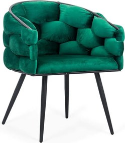 Scaun dining Daphne, verde, catifea