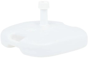 vidaXL Suport umbrelă, alb, 16 L, plastic, umplere cu nisip/apă