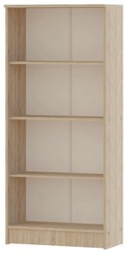 Biblioteca Flint, 3 Polite, Stejar Sonoma, 70 x 32 x 159 cm