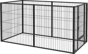 PawHut Parc pentru câini cu 6 panouri Reglabil Gard metalic pentru animale de companie cu cadru din oțel 82,5-150x79x81 cm Negru | Aosom Romania