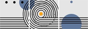 Tablou - Abstracție minimalistă N⁰1 (cu ceas) (90x30 cm)