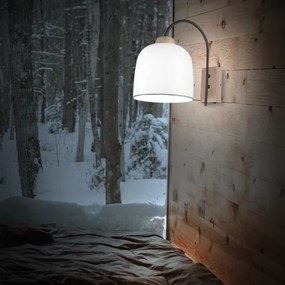 Lampă de perete NONNA 1xE27/60W/230V stejar/alb/gri Kolarz A1352.61.Gr