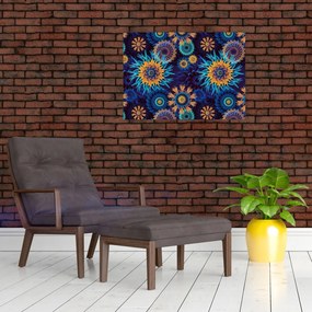 Tablou pe sticlă - 3D flori (70x50 cm)