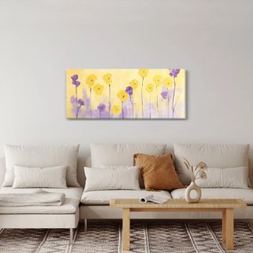 Tablou - Flori mov și galbene (120x50 cm)