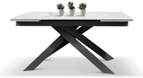 MASA BIANCO STATUARIO - STICLA CERAMICA CU  PICIOR METALIC - NEGRU