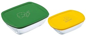 Set de 2 recipiente din sticlă pentru alimente PYREX 1,2/2,5 l