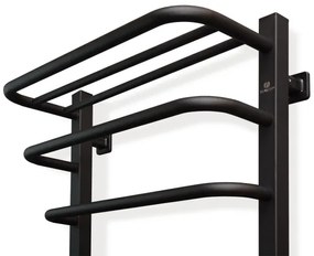 Radiator electric pentru baie cu termostat FORTIS 350W/230V 80,6 cm IP44 negru, cu montare pe partea stângă