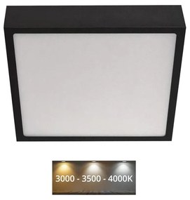 Plafonieră LED/21W/230V 3000/3500/4000K 22,5x22,5 cm neagră