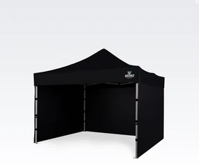 Cort petrecere 3x3m - cu 3 pereți - Negru