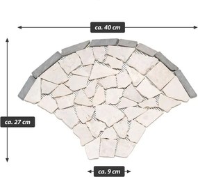 Mozaic din piatră naturală, evantai, bej, 0,98 m²