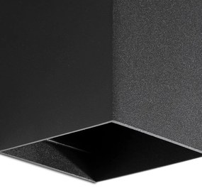 Aplica perete aluminiu negru, 2xGU10, LUNE square