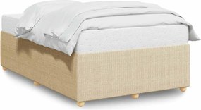vidaXL Cadru de pat fără saltea, crem, 120x200 cm, textil