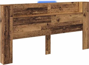 vidaXL Tăblie cap cu raft Lemn vechi 200 x 15 x 103,5 cm Lemn compozit