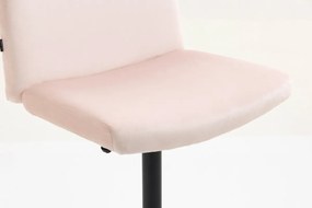 HR150W Scaun Roz Pudra din Catifea cu Bază Neagră