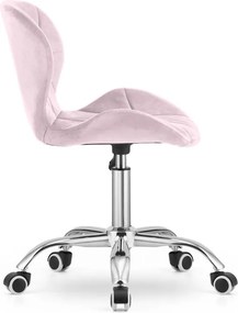 OFERTA Scaun de birou roz pudra AVOLA VELVET II. calitate