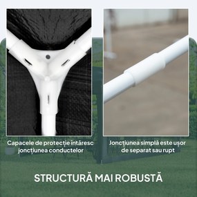 Outsunny Foisor 4x3 m cu Plasa de Tantari si 2 Intrari, Foisor de Gradina din Metal si PE, Gri Inchis