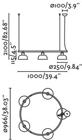 Lustra suspendata design modern TATAWIN M negru