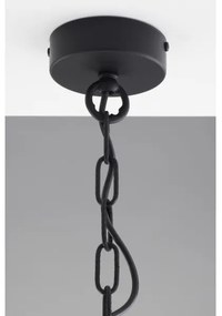 Jupiter 2108- Candelabru pe lanț ARTHUR 6xE27/15W/230V negru/portocaliu/decor marmură